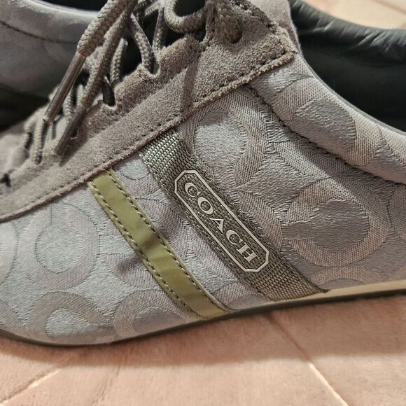 COACH Sneakers For Women Size US 11 M Gray Kathleen Coach Logo Leather - Picture 3 of 12